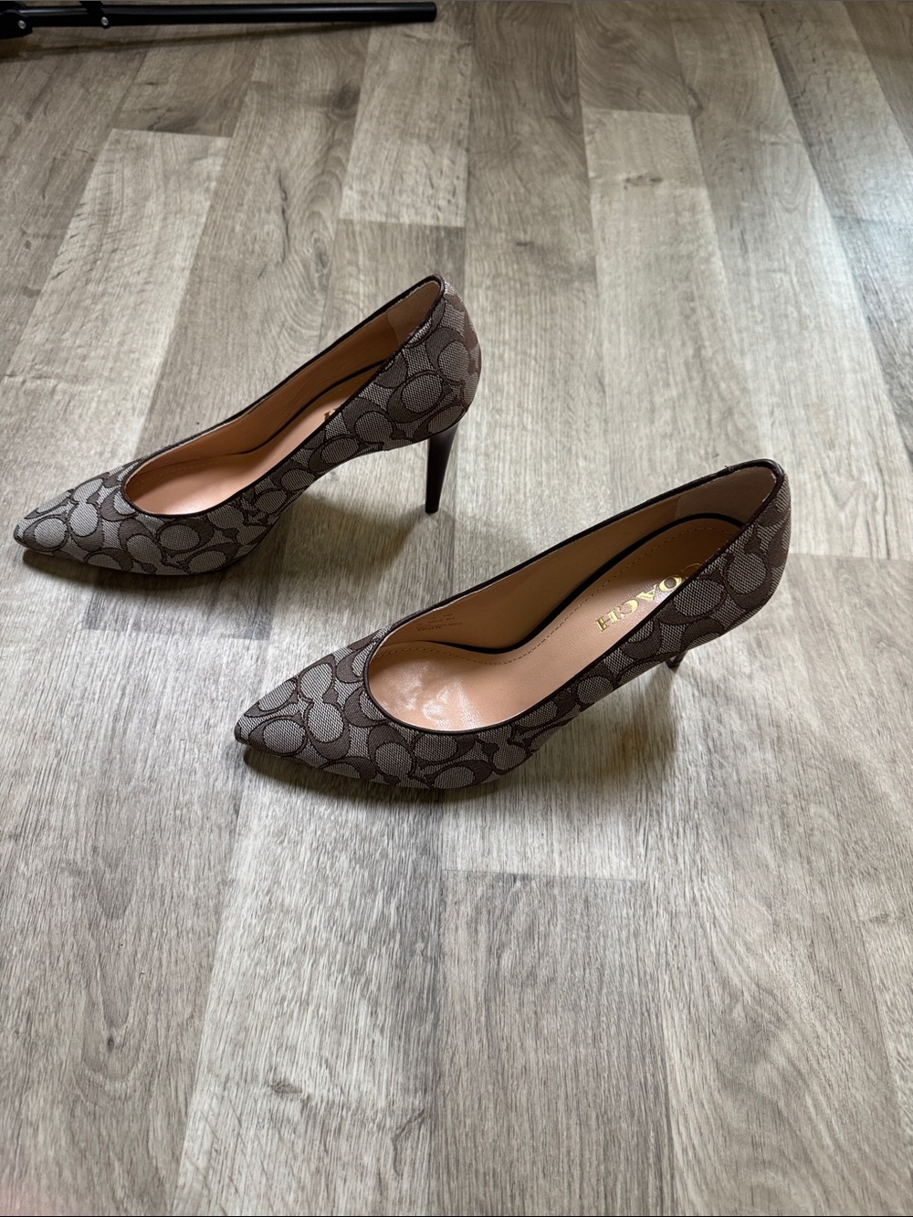 Coach Signature Canvas Pointed-Toe Pumps. Skyler Pump. Oak/Maple. Size 10B NWTs! - Picture 3 of 13